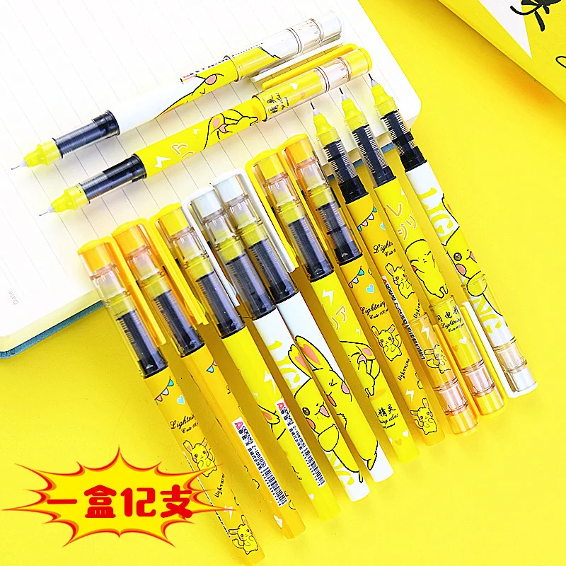 

[TAKARA TOMY] Anime Pokemon Pikachu Straight Liquid Ballpoint Black Gel Syringe Water-Based Paint Creative Carbon Pen A22093003