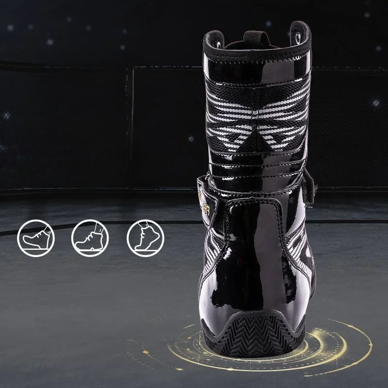 Hot Sale Boxing Shoes for Men Black White Wrestling Boots Mens Rubber Sole Sports Shoes Man Luxury Brand Wrestling