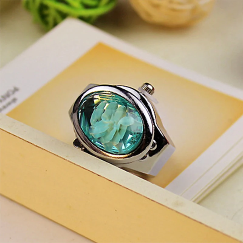 Ring Watch Oval Shape Rings Watch Fashionable Clamshell Rings Watch Gift for Valentine's Day