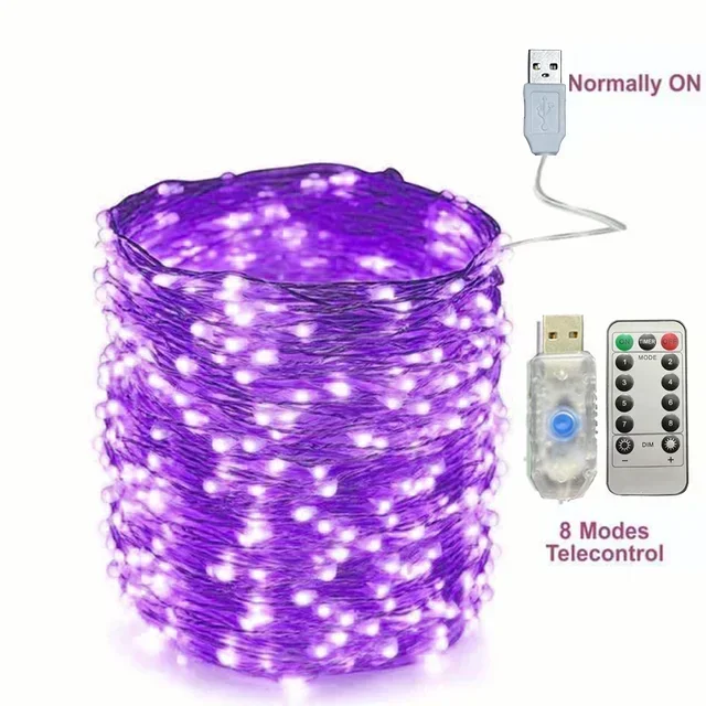 ตัวเลือกสินค้า โคมไฟ USB LED รีโมทคอนโทรล 8 ฟังก์ชั่น ตกแต่งบ้าน งานแต่งงาน คริสต์มาส