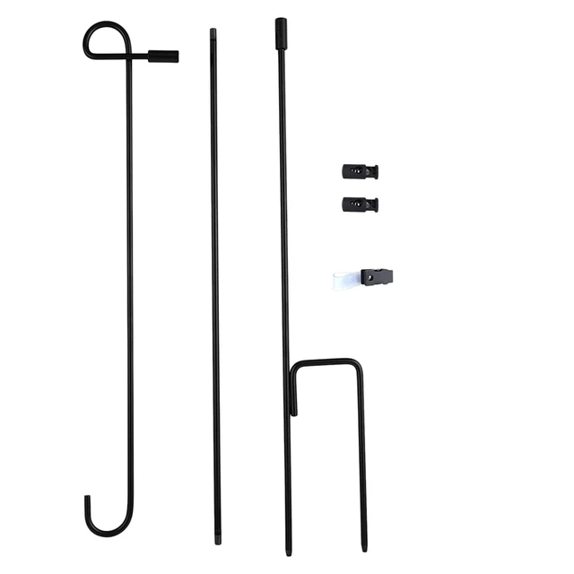 Kerti Zászló Állvány Fémkerti Pólus Tartó Zászlóval Dugó Elleni Szélgátló Klip A Kültéri Dekoratív Udvari Zászlóhoz - Image 2