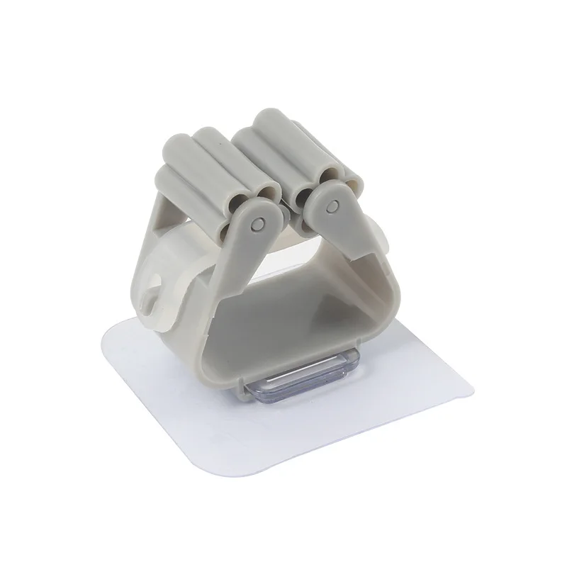 2/4/5/10 piezas Soporte organizador de fregona montado en la pared Ganchos adhesivos para colgar escobas Estantes de almacenamiento para baño y cocina Accesorio para el hogar
