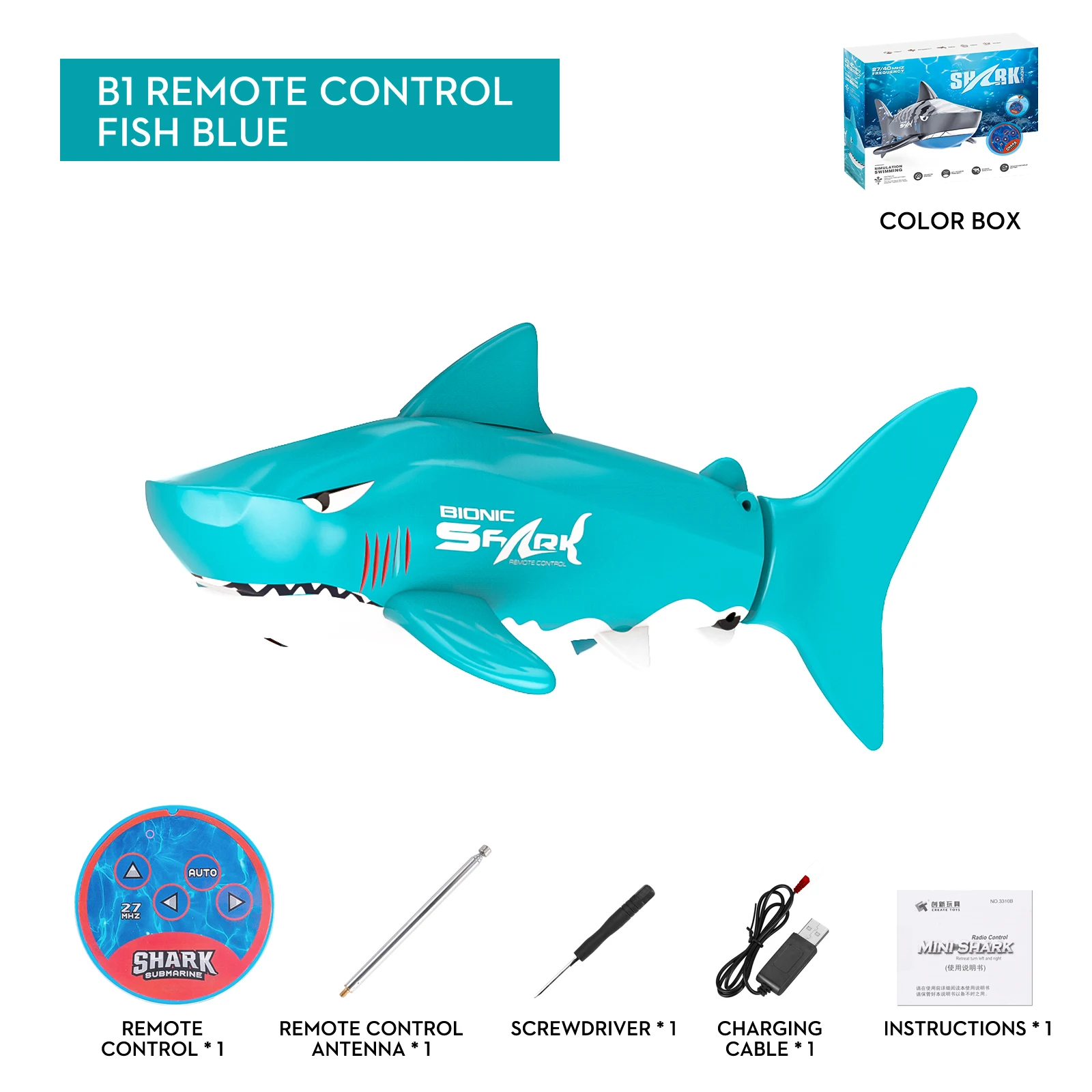 Smart Mini Remote Control Electric Bionic Shark Fish Can Dive In The Water Toy Swimming Pool Bath Toy for Boys Childrens' Gifts