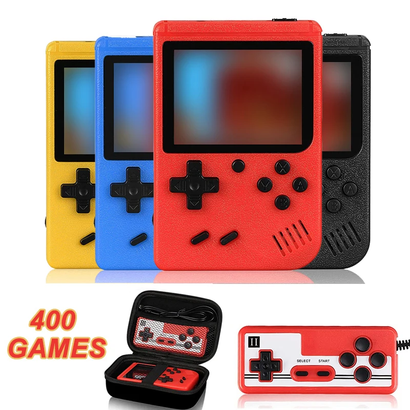 Mini Console de Jogos Portátil Retro para Crianças Jogador de Jogos de Vídeo Embutido 400 Jogos fc Estojo Portátil Tela Lcd 3.0 Presente para Meninos