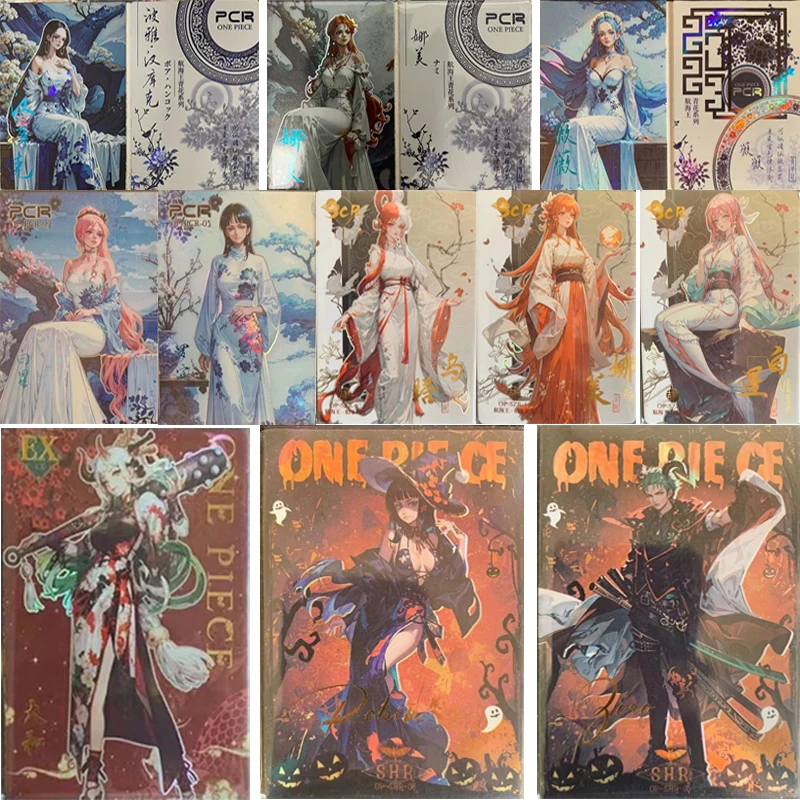 Anime One Piece Nami Sanji Yamato Nico Robin Boa Hancock Uta Monkey D Luffy Collectible Card Christmas Birthday Gift Boy Toys