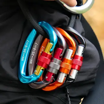 Safety Buckle  Useful Wide Application Indeformable  D Type Climbing Carabiner Outdoor Accessories 6