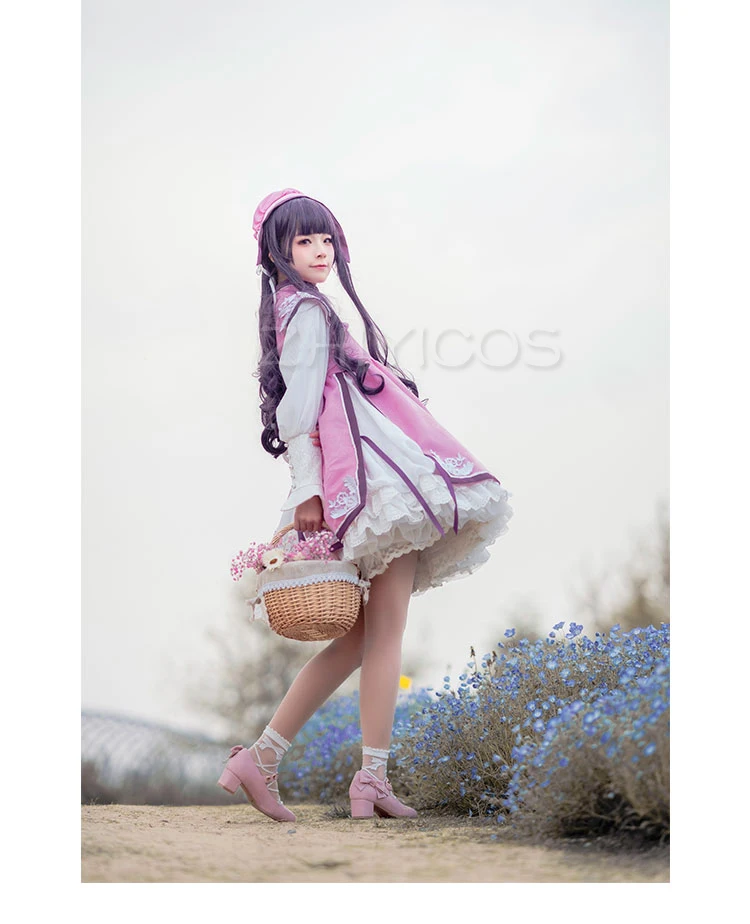 Anime Cardcaptor Sakura Cosplay Kostüm Tomoyo Dadouji Lila Lolita Kleid Karneval Halloween für Frauen 14