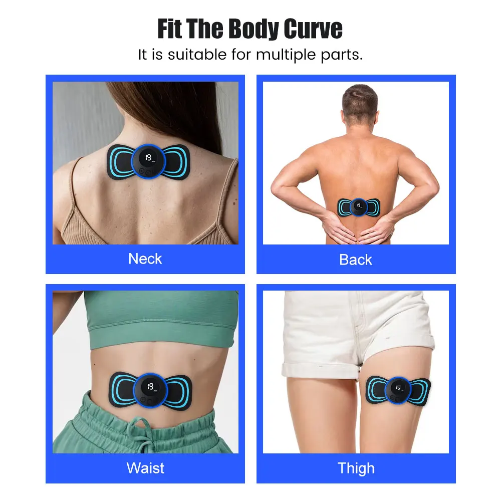 Portable Electric 8 Modes EMS Mini Neck Massager Shoulder Cervical Massage Muscle Stimulator Pain Relief Neck Back Relaxation - immagine 6