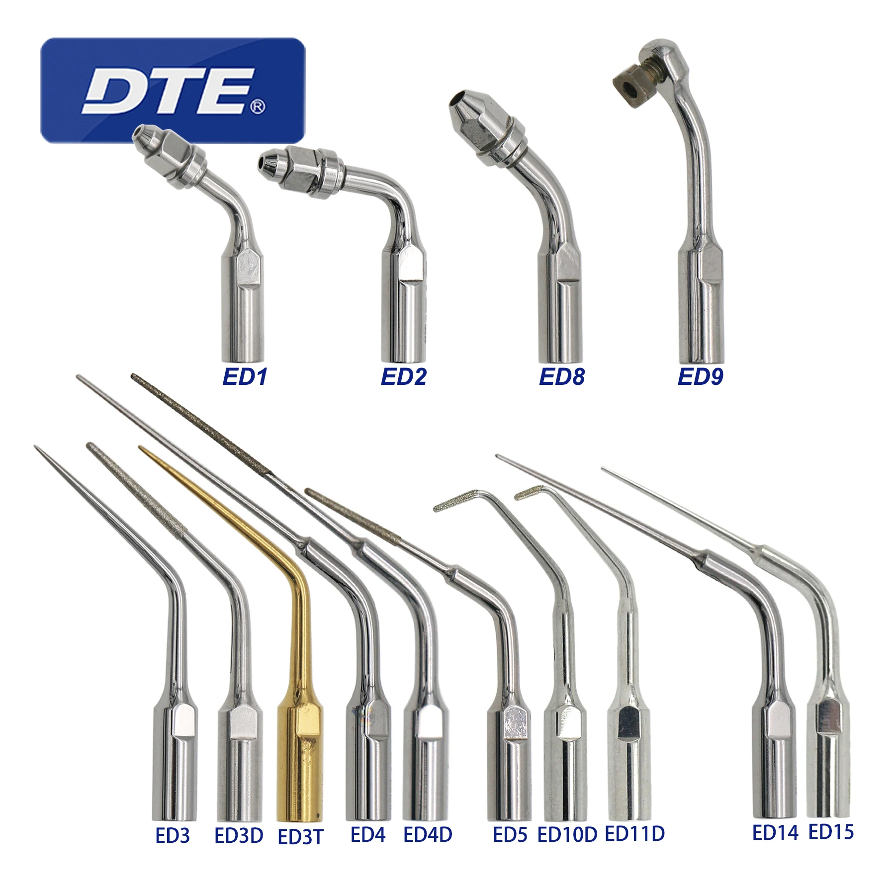 

Woodpecker DTE Endodontic Tips Dental Ultrasonic Scaler Root Canal Tip ED1 ED2 ED3 ED3D ED4 ED5 ED8 ED9 ED10D ED14 NSK SATELEC