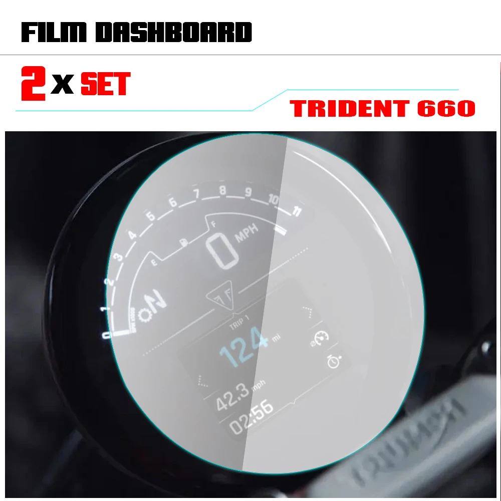 

2 PCS Motorcycle Scratch Cluster Screen Dashboard Protection Instrument Film For Trident 660 Trident660 Trident-660 2021-2022