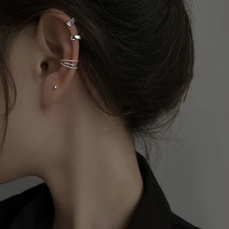 Ear Clip Earrings 1PC Multilayer Ear Cuff Women Clip Earrings No Piercing Party Punk Fashion Jewelry