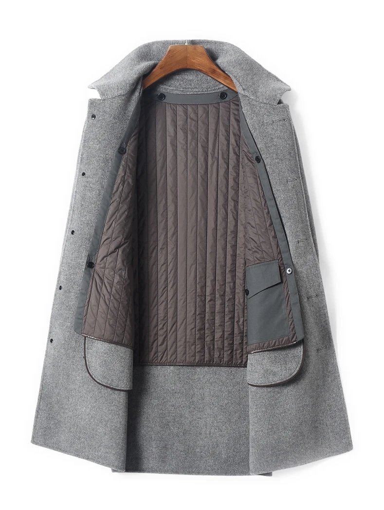 Description Picture 4 of item2021 Double-sided Cashmere Coat Men's Winter Thick Wool Coat Medium Woolen Coat Men Business Outwear Men’s Clothing Chaqueta FCY