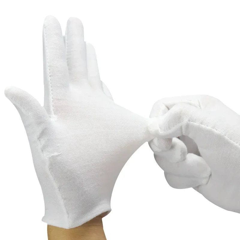Household Gloves Cotton Gloves for Dry Hands White Cotton Glove Cloth Serving Glove for Dry Hands Inspection cotton gloves