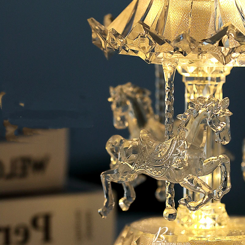

Merry Go Round Acrylic Carousel Music Box