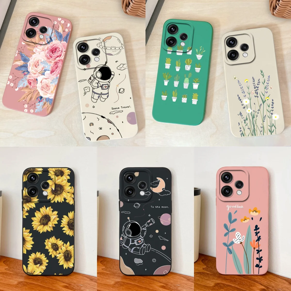 Candy Painted Flowers Lens Protection Soft Silicone Phone Case Cover