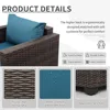 Patio Rattan Furniture Set  Outdoor PE Wicker Conversation Couch, Brown Sectional Sofa Couch with 50,000BTU Adjustable 4