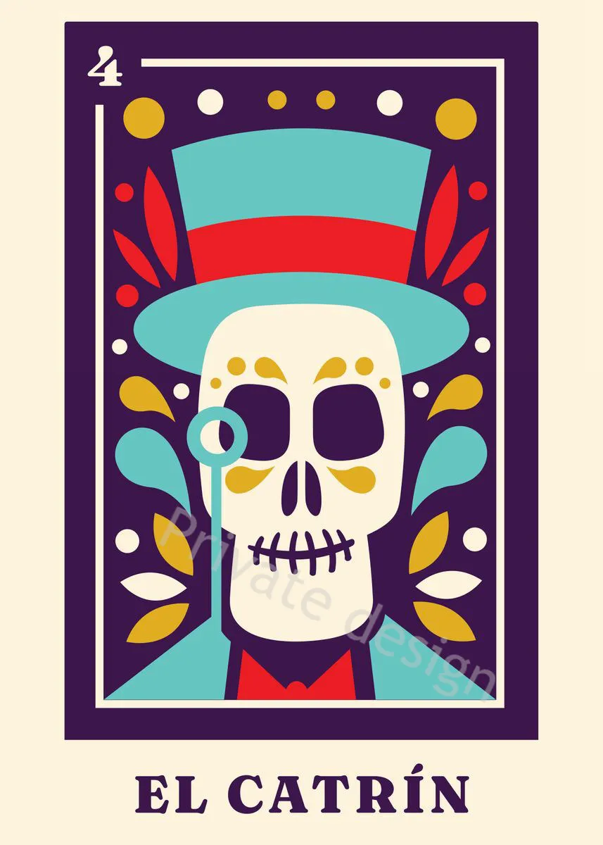 

El Catrin Muertos Tarot Room Decoration Retro Vintage Metal Sign Tin Sign Tin Plates Wall Decor Poster For Man Cave Cafe
