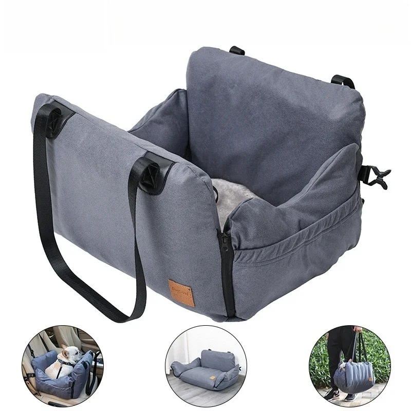 Waterproof Dog Car Seat Cover Thick Pet Nest Cushion Handbag Detachable and Washable Ultra Soft Portable Cat Dog Car Travel Bed