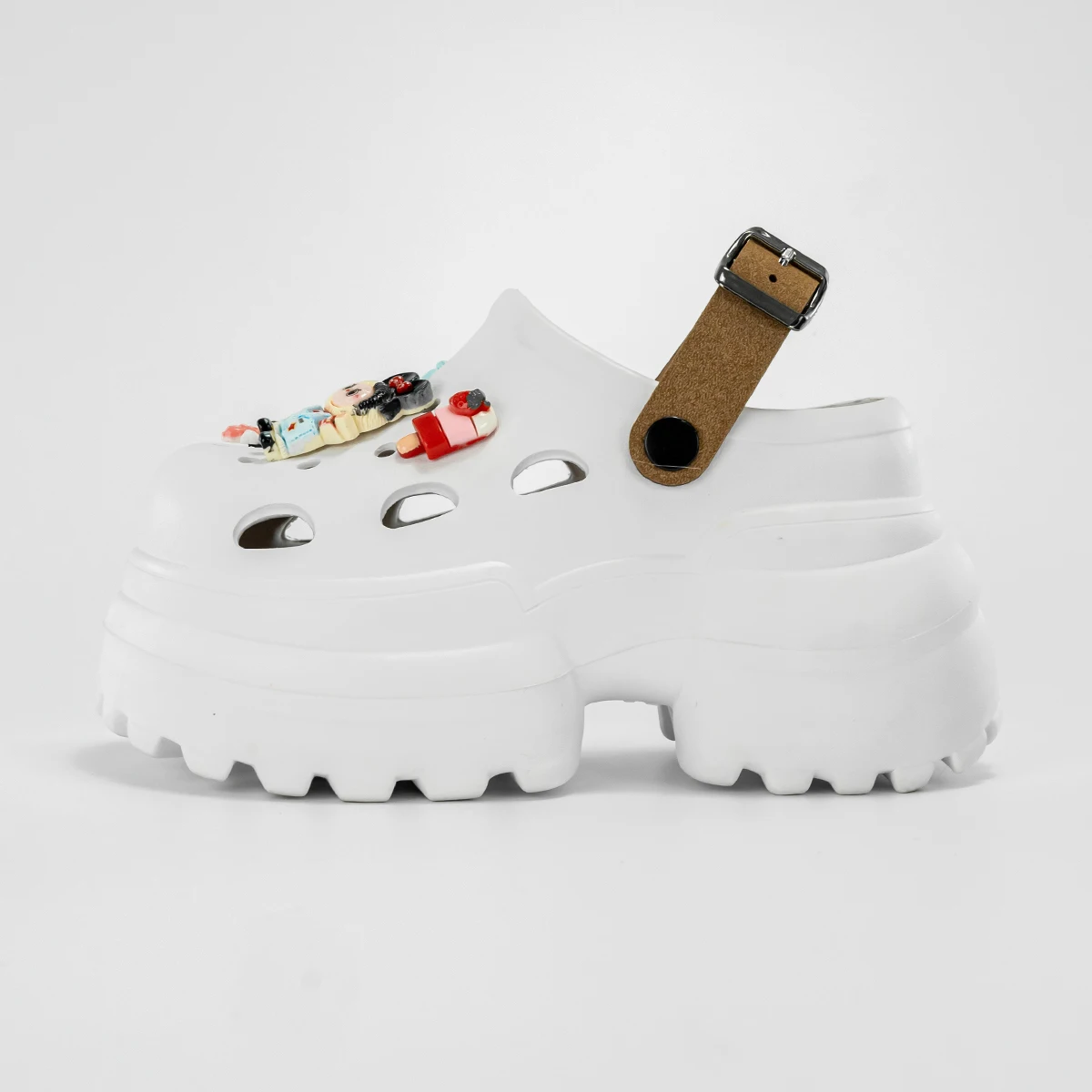 Labubu Mickey Cartoon Heightening Eva Hole Shoes – 10cm Thick-Soled Non-Slip Sandals for Women, Stylish & Versatile (825B) 4