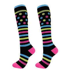 Unisex Graduated Compression Knee-High Socks for Circulation & Support (Dots)