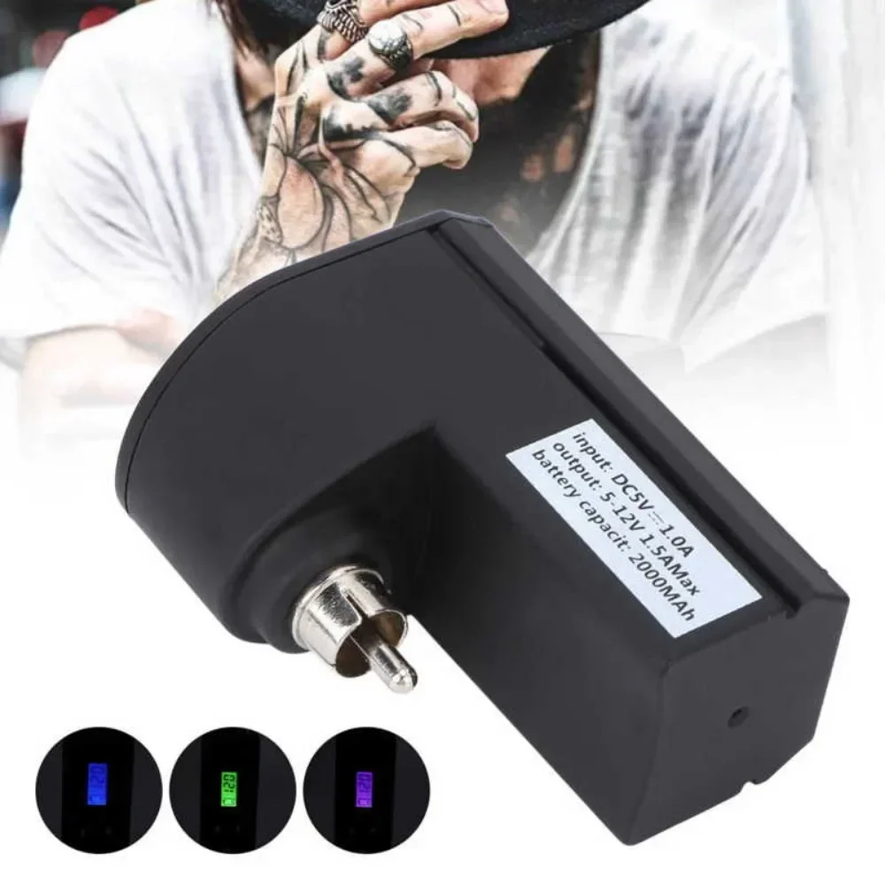 Wireless Tattoo Power Supply Footswitch Bend Elbow Mini Battery Tattoo Power Supply Portable LCD Display Tattoo Machine Battery
