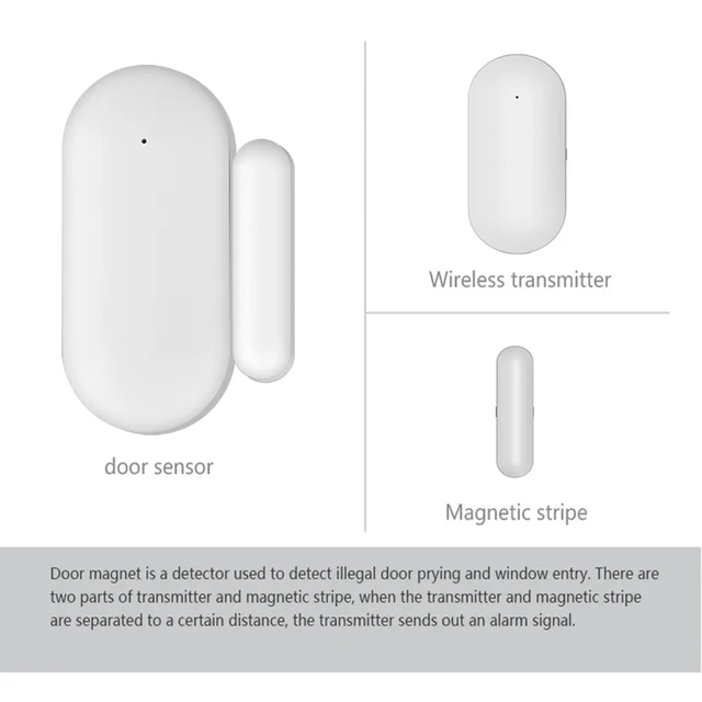 ALARMEST  Window Door Sensor for All 433mhz Wireless Home Alarm Security Smart Gap Sensor to Detect Open Door 6