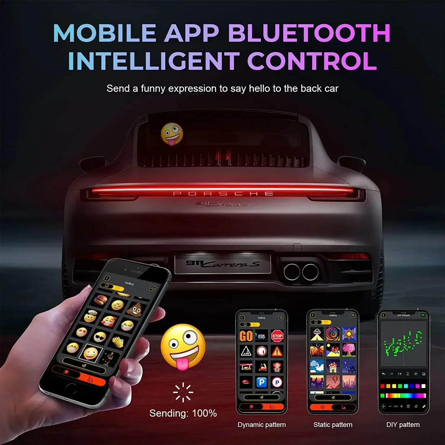 Smart App Control LED Car Sign Display Screen Window Pixel Custom Text  Pattern Animation Programmable Screen Home Bar Shop Decor