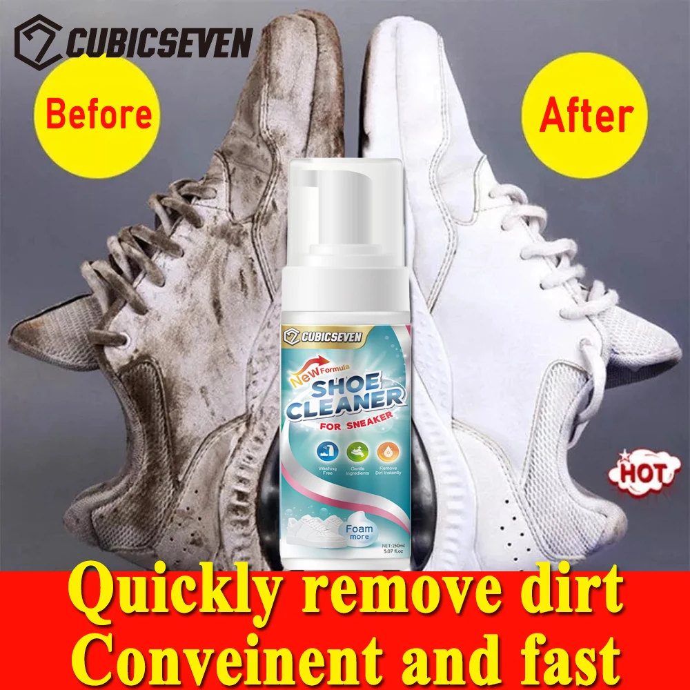 

Cubicseven White Shoes Foam Cleaner Waterproof Whitening Cleansing Spray Yellow Stain Remover Sneaker Boot Dry Cleaning Agent