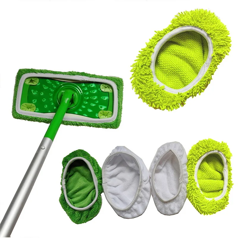 8 Chiffons Réutilisables Compatible avec Balai, Lingettes Reutilisable , Mop Pads en Microfibres pour Nettoyer et frotter Les sols secs ou humides, Le Bois 25,4x11,5cm