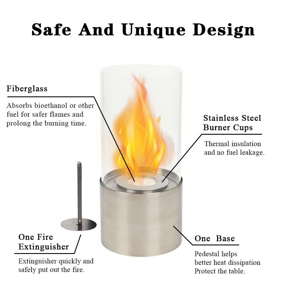 Small Bioethanol Fireplace Alcohol Stove Tabletop Fire Bowl Ethanol Fire Pit Bio Firepit Indoor Outdoor Garden Tools_voghion.com