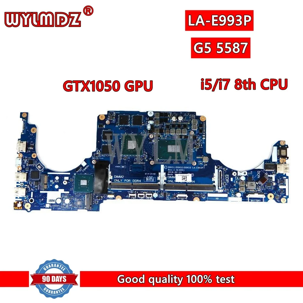 

LA-E993P i5/i7 8th CPU GTX1050 Mainboard For Dell G5 5587 Laptop Motherboard 100% Tested