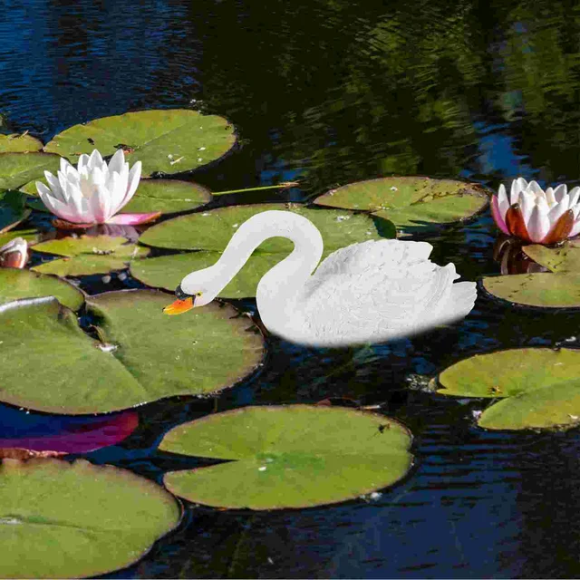 Úszó Hattyú Szobor Élénk Medence Dekorációk Otthoni Tó Dísz Kültéri Állati Szobrok Szimuláció Kacsa Reális - Image 2