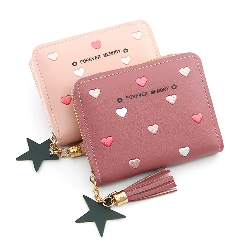 

Small Wallet For Women Ladies Mini Tassel Girl Short Zipper Female Pu Leather Coin Purse Hand 2022
