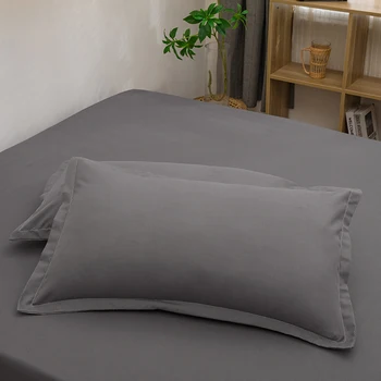 Washed 2pcs Solid Color Pillowcases Home Bedding Decorative Pillow Cover Wedding Super Soft Pillow Case 1