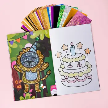 DIY Magic Transfer Painting Crafts Mini Coloring Book Foil Arts Crafts Educational Toys Children Cartoon Drawing Birthday Gifts