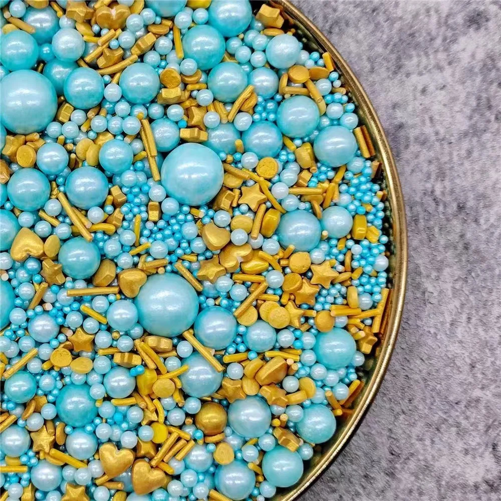 Edible Gold Mix Beads Pearl Sugar Ball Fondant DIY Cake Baking Sprinkles  Sugar Candy Ball Wedding Cake Decoration