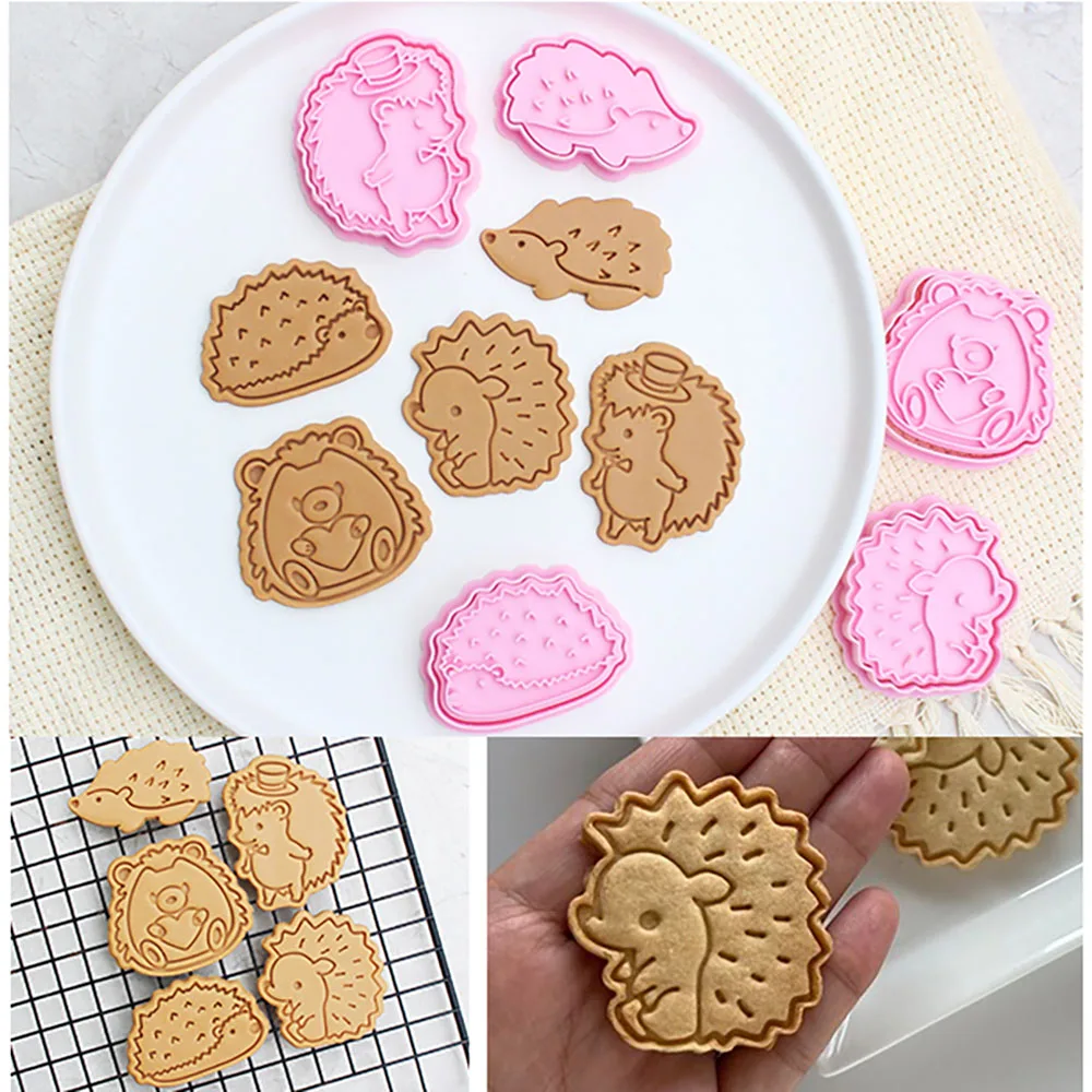 Cartoon Hedgehog Biscuit Mold DIY Press Baking Tool Kitchen Supplies