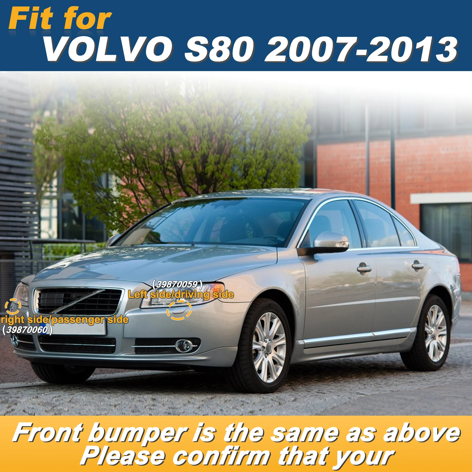 Front Bumper Headlight Washer Jet Nozzle Cover for VOLVO S80 2007-2013