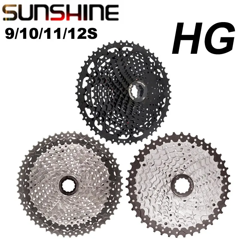Bicycle Cassette Bike Freewheel SUNSHINE 9S-12S 9V-12V 42/46/50T/52T For M5100-M8100 HG Hub