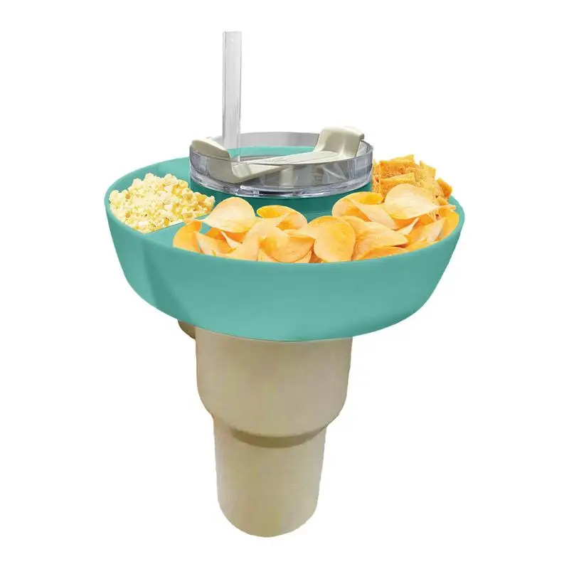 

Drink And Snack Cup Divided Bowl Drink Cup Leak Proof Travel Tumbler Juice Beverage Straw Cup For Office Movie Center Home