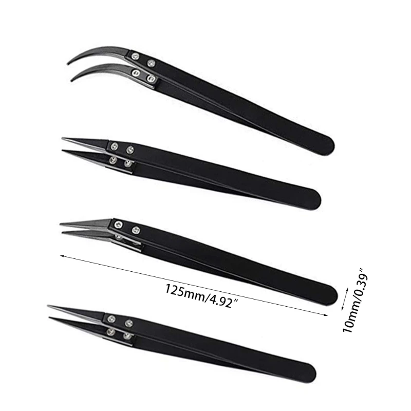Tool Industrial Use Reverse Tweezers Ceramic Tweezers High Temperature Laboratory Work Hobbies Solder Resistant Durable