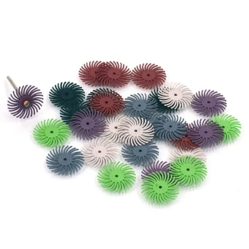 

Набор абразивных дисков с радиальной щетиной, 1 дюйм, 1/8 дюйма, колесо для полировки деталей, Аксессуары для вращающихся инструментов Dremel с насадкой 3 мм/2,35 мм