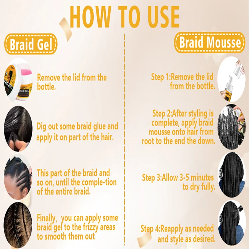 Goiple 24 Hours Extra Hold Locks and Twist Mousse Dreadlock Loc Hair Retwist Wax Conditioning Shining Foam Pure Neat Braid Gel 6