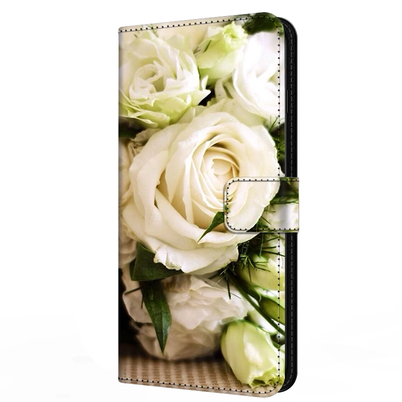 Elegant Leather Wallet Flip Stand Case with Magnetic Closure
