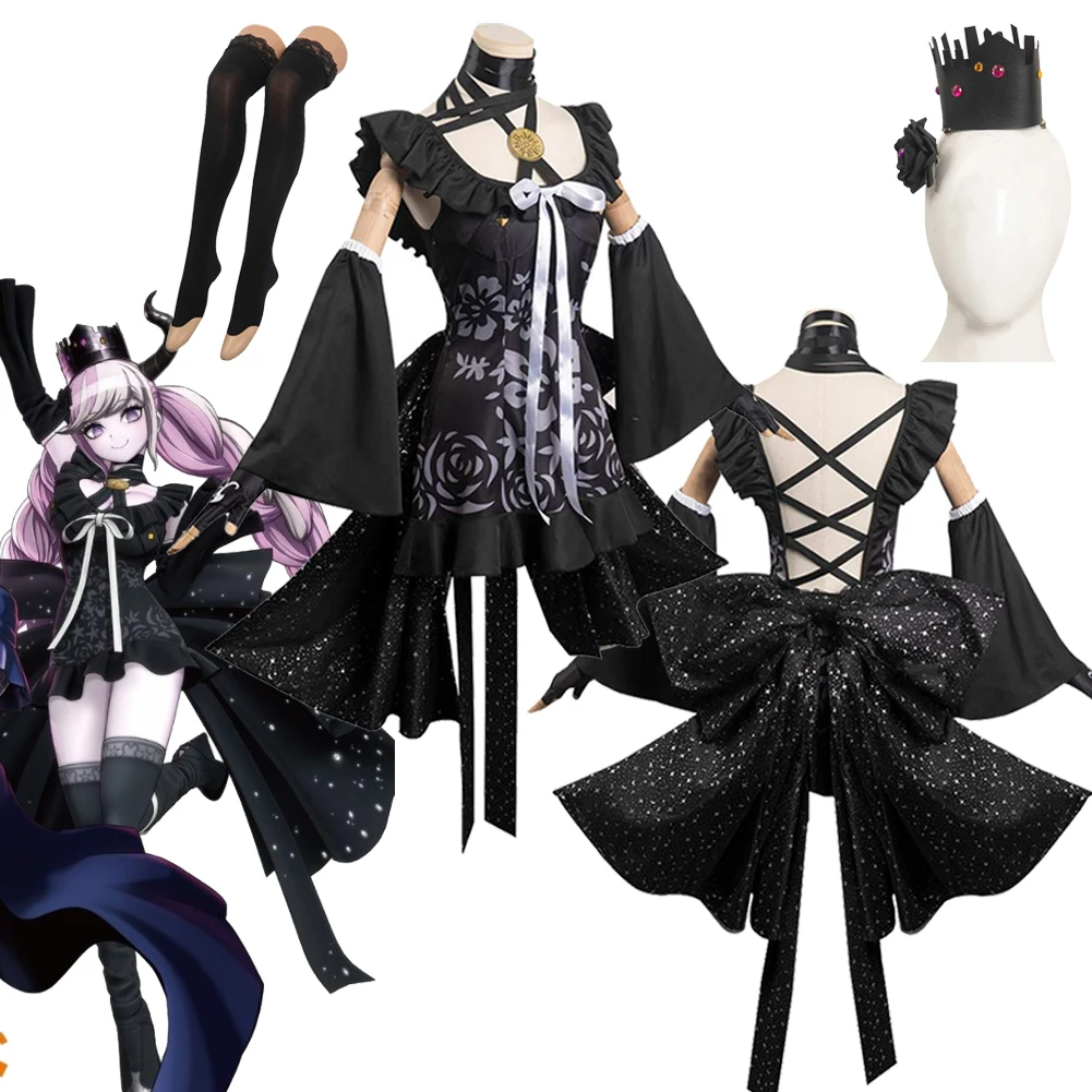 

Game Enigma Archives Cos RAIN CODE Death Cosplay Dress Costume Skirts Crown Set Halloween Carnival Suit For Ladies Women Adult