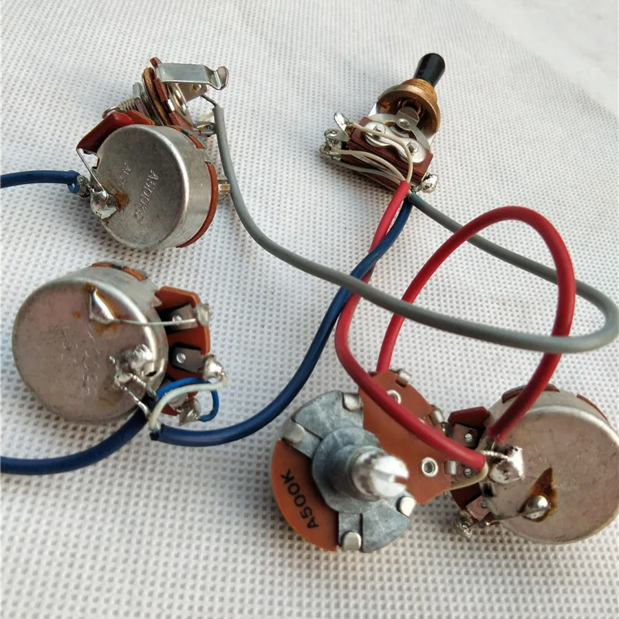 Electric Guitar Electronic Circuit, 2 JS Volume and 2 Alpha Tone, 1 Jack, 1 Gear Switch, BJH-153, Set