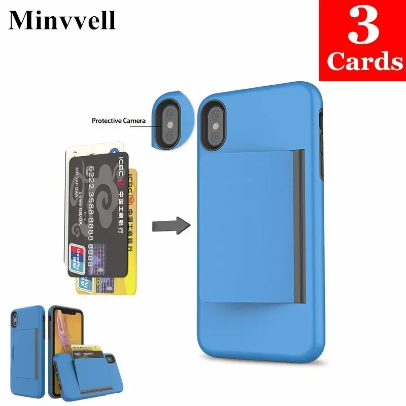 Candy Color Flip Armor Card Slot Phone Case Cover