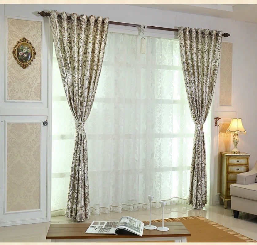 Curtains for The Living Room Bedroom European Window Shading Bronzing Cloth of Dining Key Luxury Style Flannelette