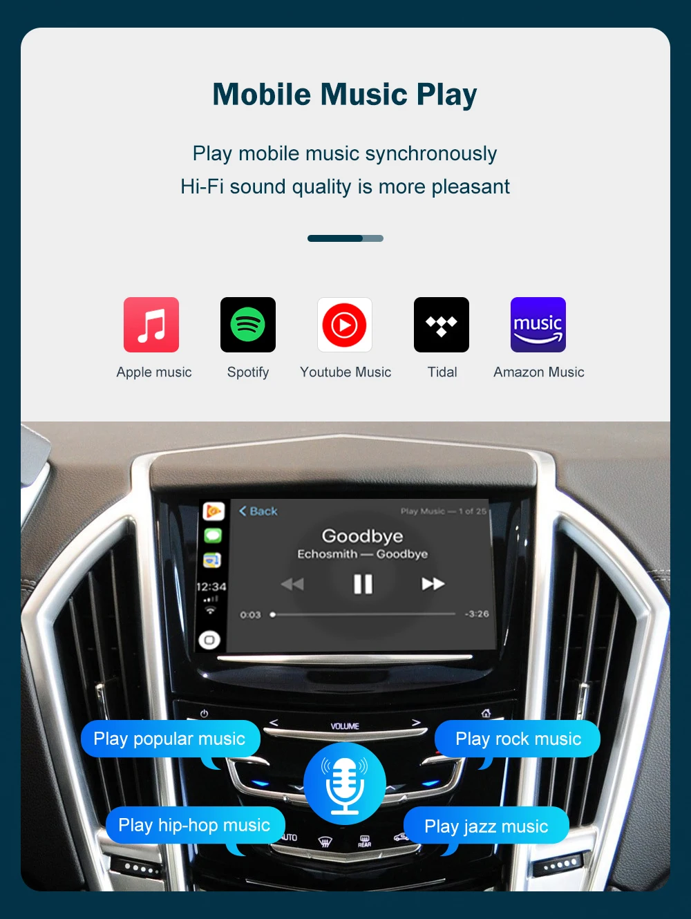 EQ audio instellingen draadloze carplay adapter