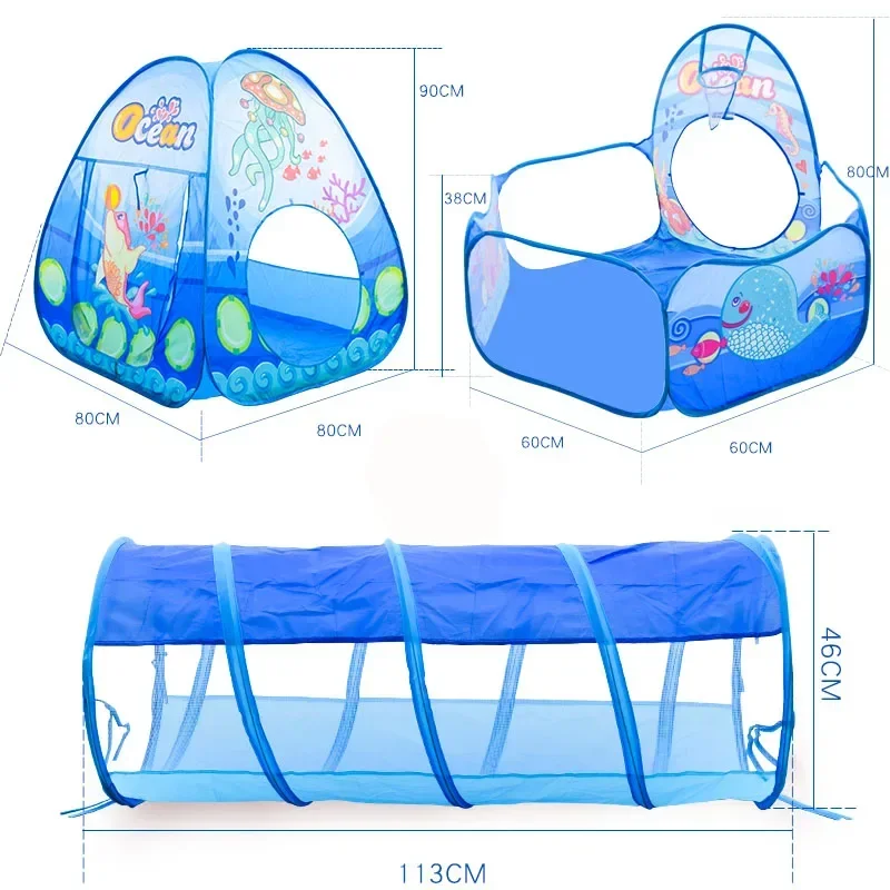 Children Ball Pool Tent Portable Ball Pit Play Tent Balloon Playpen Crawling Tunnel Kid Playground Yard Room Pool Kids Gifts